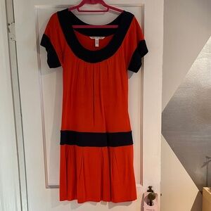 Diane Von Furstenberg orange and navy Mini Dress